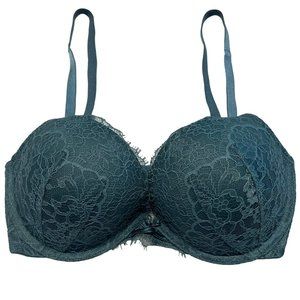 VICTORIA’S SECRET DREAM ANGELS DARK GREEN PUSH UP BRA SIZE 32 DD 32DD